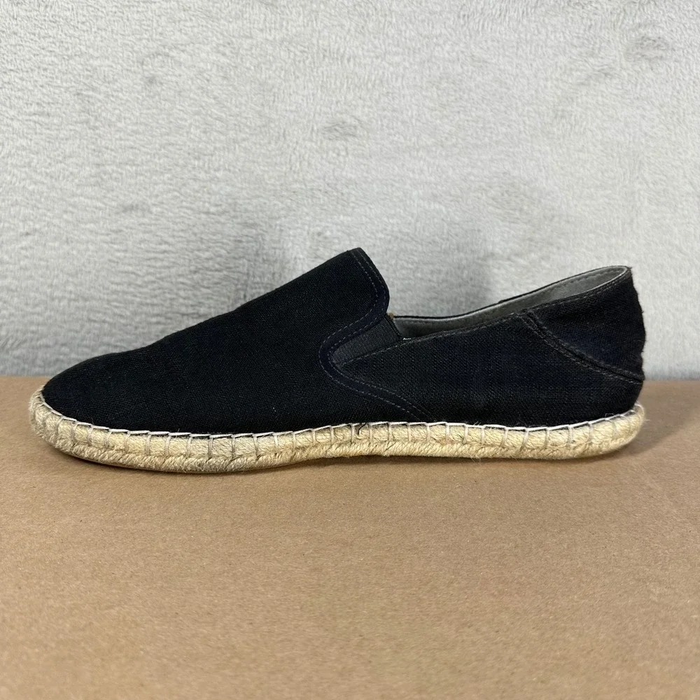Olukai Kaula Pa'a Kapa Slip On Womens 9.5 Black Canvas Espadrille Flats 20449